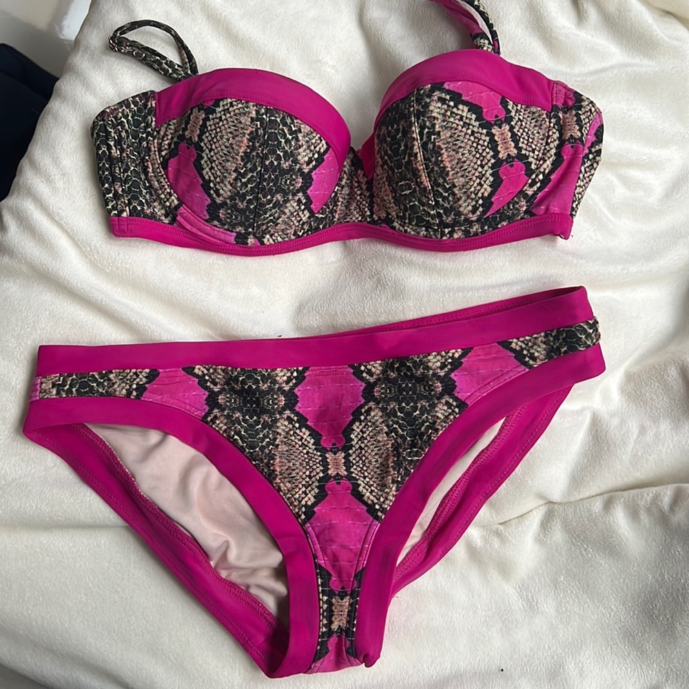 Ted Baker Pink Snake Print Bikini